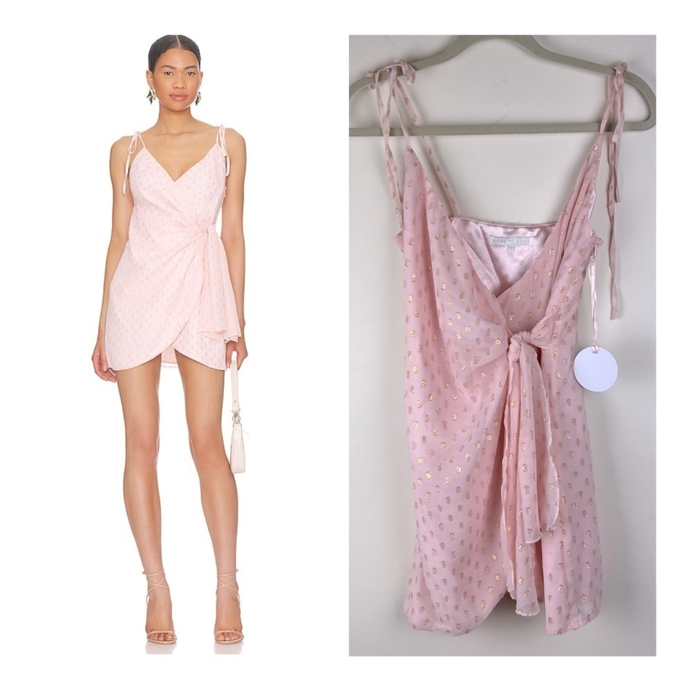 More To Come Dainty Feminine Fairy Ruched Mini Dress Light Pink | XS